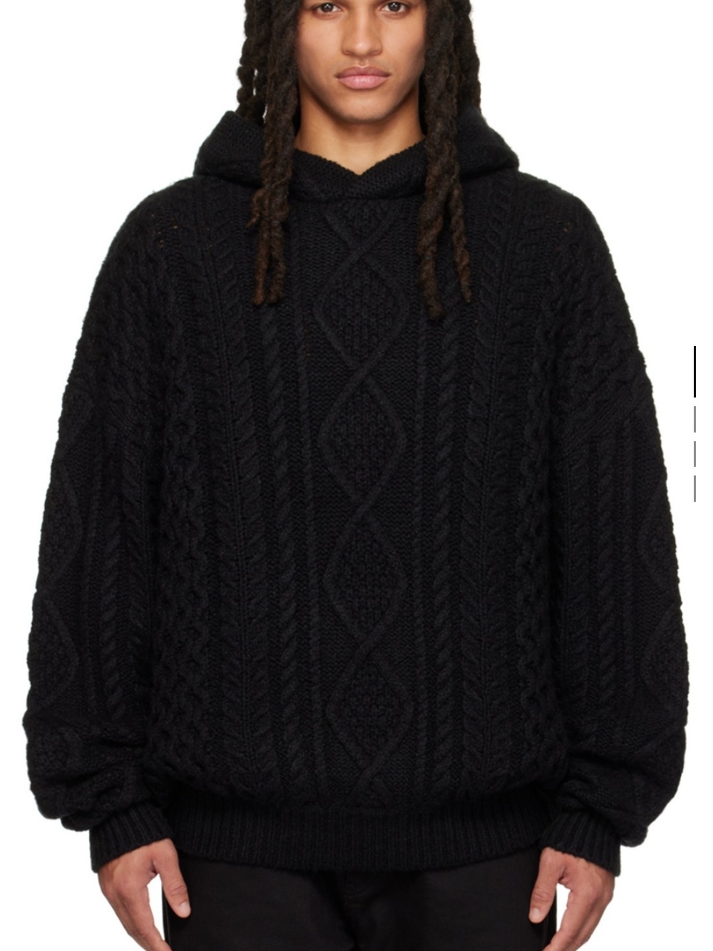 Fear of God Black Cable-Knit Crewneck Sweater